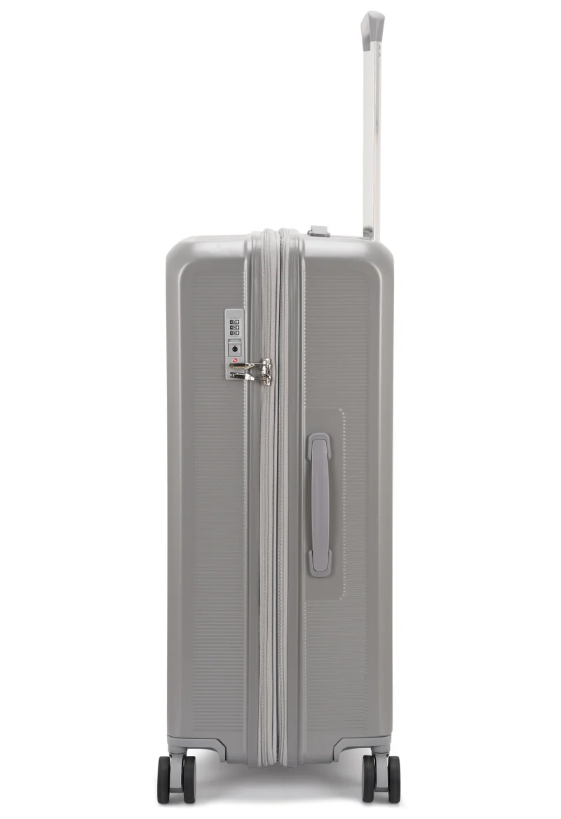 Echolac  Sense 56+67+78 Cm Hardcase Expandable 4-Double Wheeled 3 Piece Luggage Trolley Set - Silver  | Best Price UAE